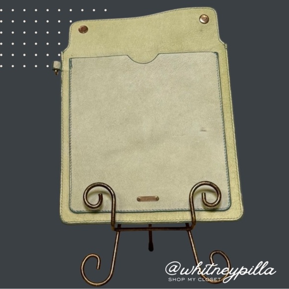 3/$20 Free People Leather Tablet Case Cover – Cream Grey Green Tech Sleeve Boho